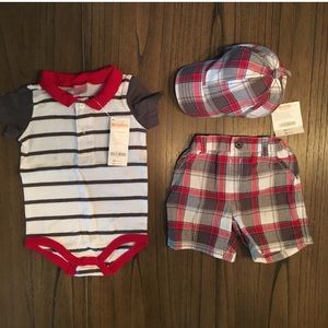 New with tags , Gymboree 3 piece infant boy set.